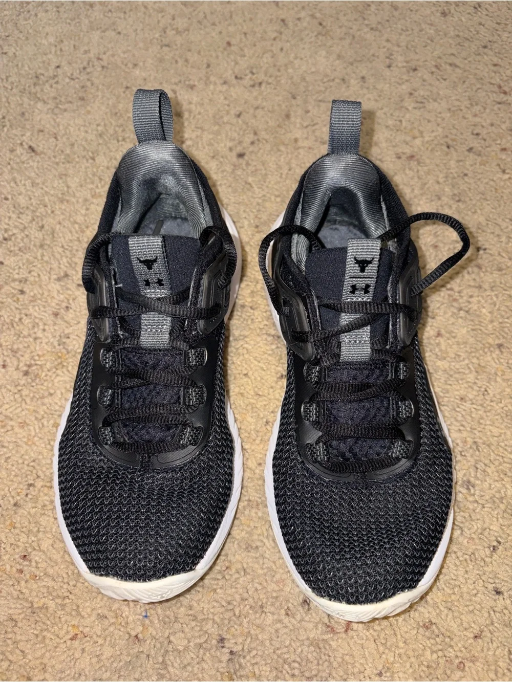 Under Armour Black and Gray Kids' Lightweight Athletic Sneakers